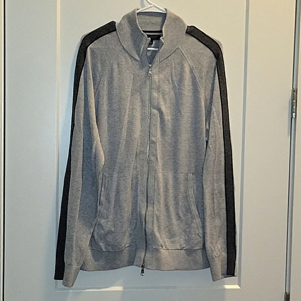 Banana Republic Supima Cotton Full Zip Track Sweater Large Mens
